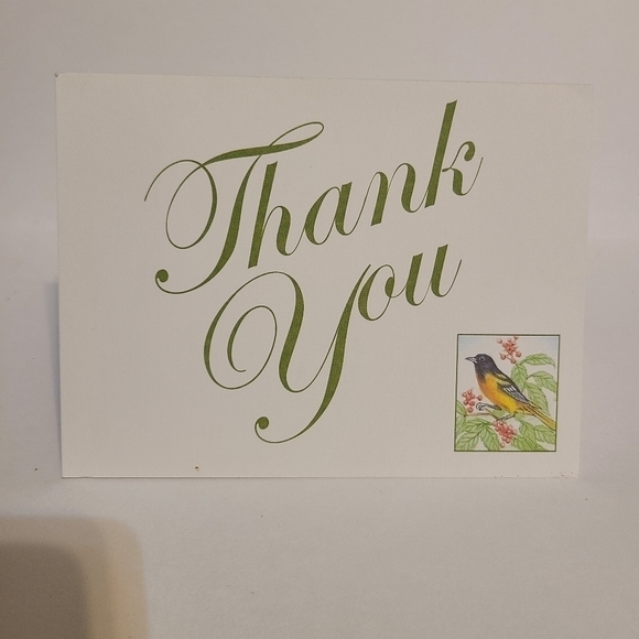 Green Bird Picture Thank You Card - Picture 1 of 5